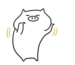 White pig Tonta sticker #12847858