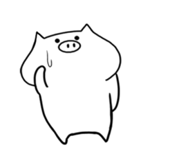 White pig Tonta sticker #12847869