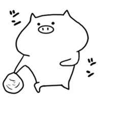 White pig Tonta sticker #12847872