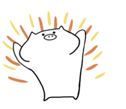 White pig Tonta sticker #12847875