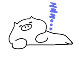 White pig Tonta sticker #12847877