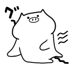White pig Tonta sticker #12847885