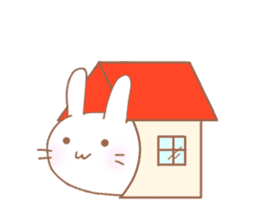 Lazy and cute Rabbit sticker #12855682