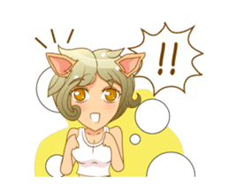Litle Girl Cat Isan/Eng sticker #12858339