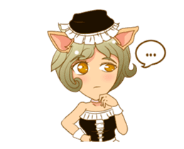 Litle Girl Cat Isan/Eng sticker #12858342