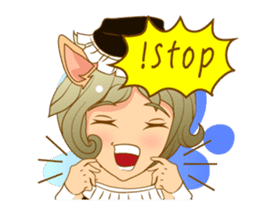 Litle Girl Cat Isan/Eng sticker #12858344