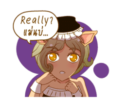 Litle Girl Cat Isan/Eng sticker #12858345