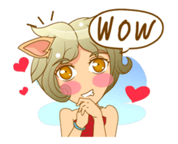 Litle Girl Cat Isan/Eng sticker #12858346