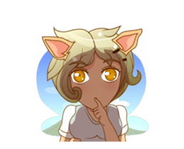 Litle Girl Cat Isan/Eng sticker #12858352