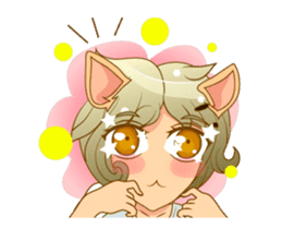 Litle Girl Cat Isan/Eng sticker #12858353