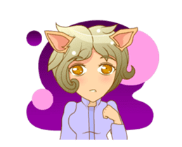 Litle Girl Cat Isan/Eng sticker #12858355