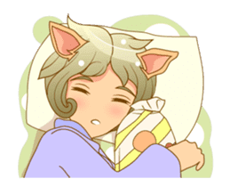 Litle Girl Cat Isan/Eng sticker #12858357