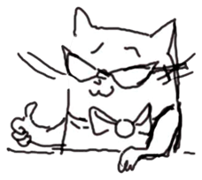 Cute cats in sketches (N.2) by trikono sticker #12859925