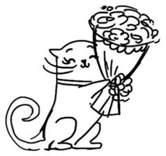 Cute cats in sketches (N.2) by trikono sticker #12859933