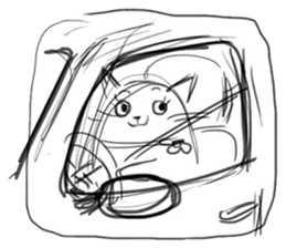 Cute cats in sketches (N.2) by trikono sticker #12859938