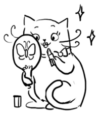 Cute cats in sketches (N.2) by trikono sticker #12859941