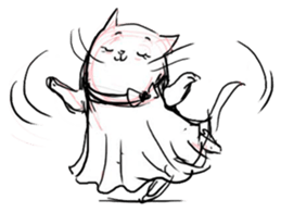 Cute cats in sketches (N.2) by trikono sticker #12859957