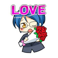 Boy of glasses sticker #12860516