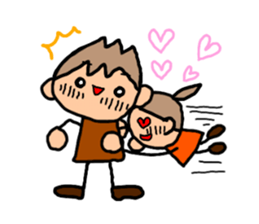 ORANGE chan and BROWN kun7 sticker #12860871