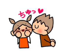 ORANGE chan and BROWN kun7 sticker #12860873