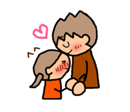 ORANGE chan and BROWN kun7 sticker #12860875