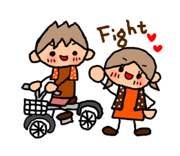 ORANGE chan and BROWN kun7 sticker #12860880