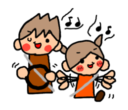 ORANGE chan and BROWN kun7 sticker #12860885