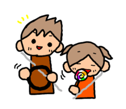 ORANGE chan and BROWN kun7 sticker #12860886
