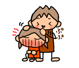 ORANGE chan and BROWN kun7 sticker #12860897