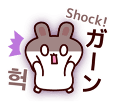Three languages talk of rabbit sticker #12862061