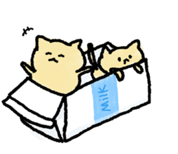 Cat and Java sparrow(buncho). sticker #12862587