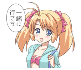 The girl of swimming suit and uniform 4 sticker #12864749