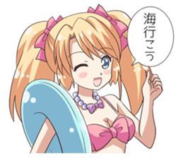 The girl of swimming suit and uniform 4 sticker #12864750