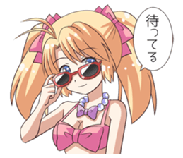 The girl of swimming suit and uniform 4 sticker #12864753