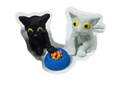 Stickers of moving clay cat sticker #12866791