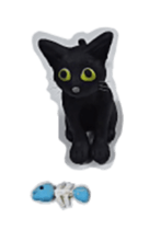 Stickers of moving clay cat sticker #12866792