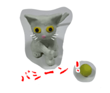Stickers of moving clay cat sticker #12866793