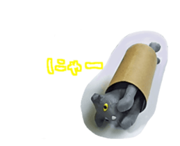 Stickers of moving clay cat sticker #12866798