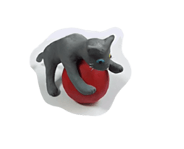 Stickers of moving clay cat sticker #12866800