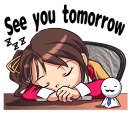 Work! Weather caster in english sticker #12869137