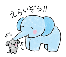 Daily life of an elephant and the mouse sticker #12871136