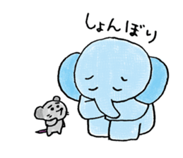 Daily life of an elephant and the mouse sticker #12871137