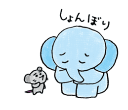 Daily life of an elephant and the mouse sticker #12871137
