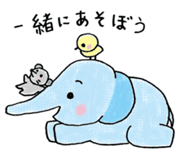 Daily life of an elephant and the mouse sticker #12871140