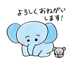 Daily life of an elephant and the mouse sticker #12871143