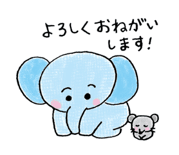 Daily life of an elephant and the mouse sticker #12871143