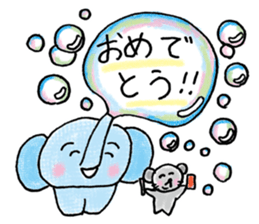Daily life of an elephant and the mouse sticker #12871144