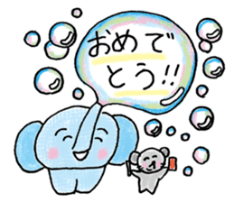 Daily life of an elephant and the mouse sticker #12871144