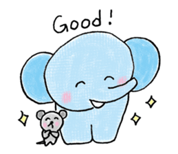 Daily life of an elephant and the mouse sticker #12871145