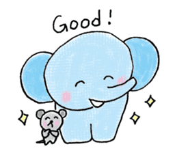 Daily life of an elephant and the mouse sticker #12871145